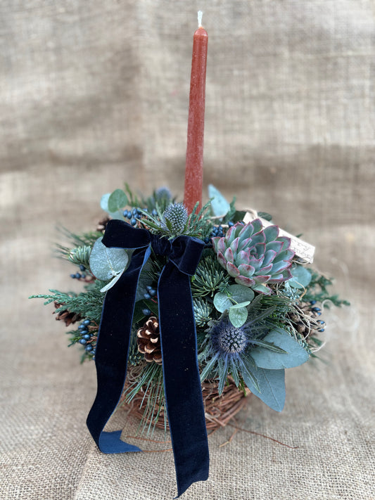 Rustic candle arrangement