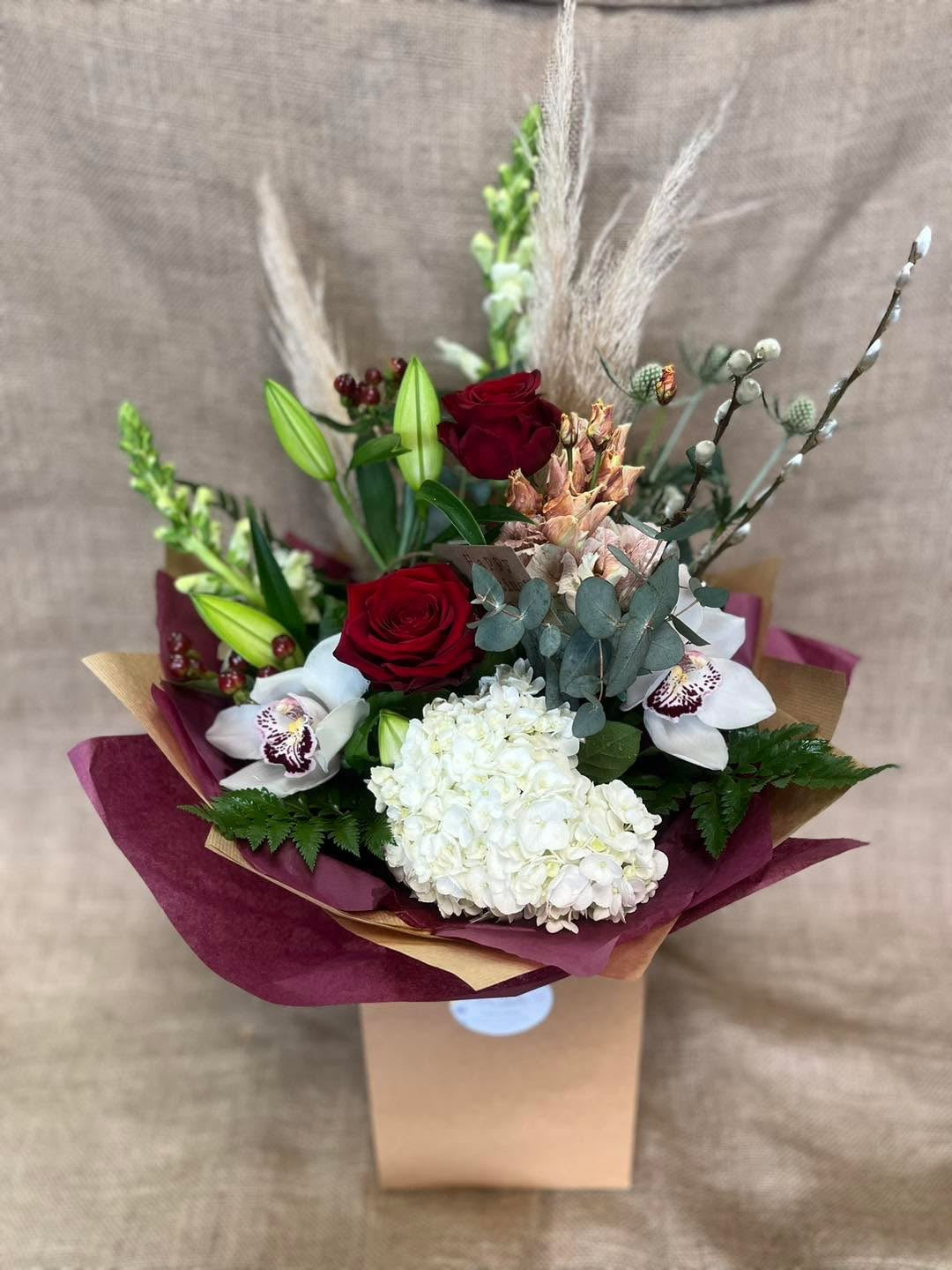 Red and White Pampas Delight