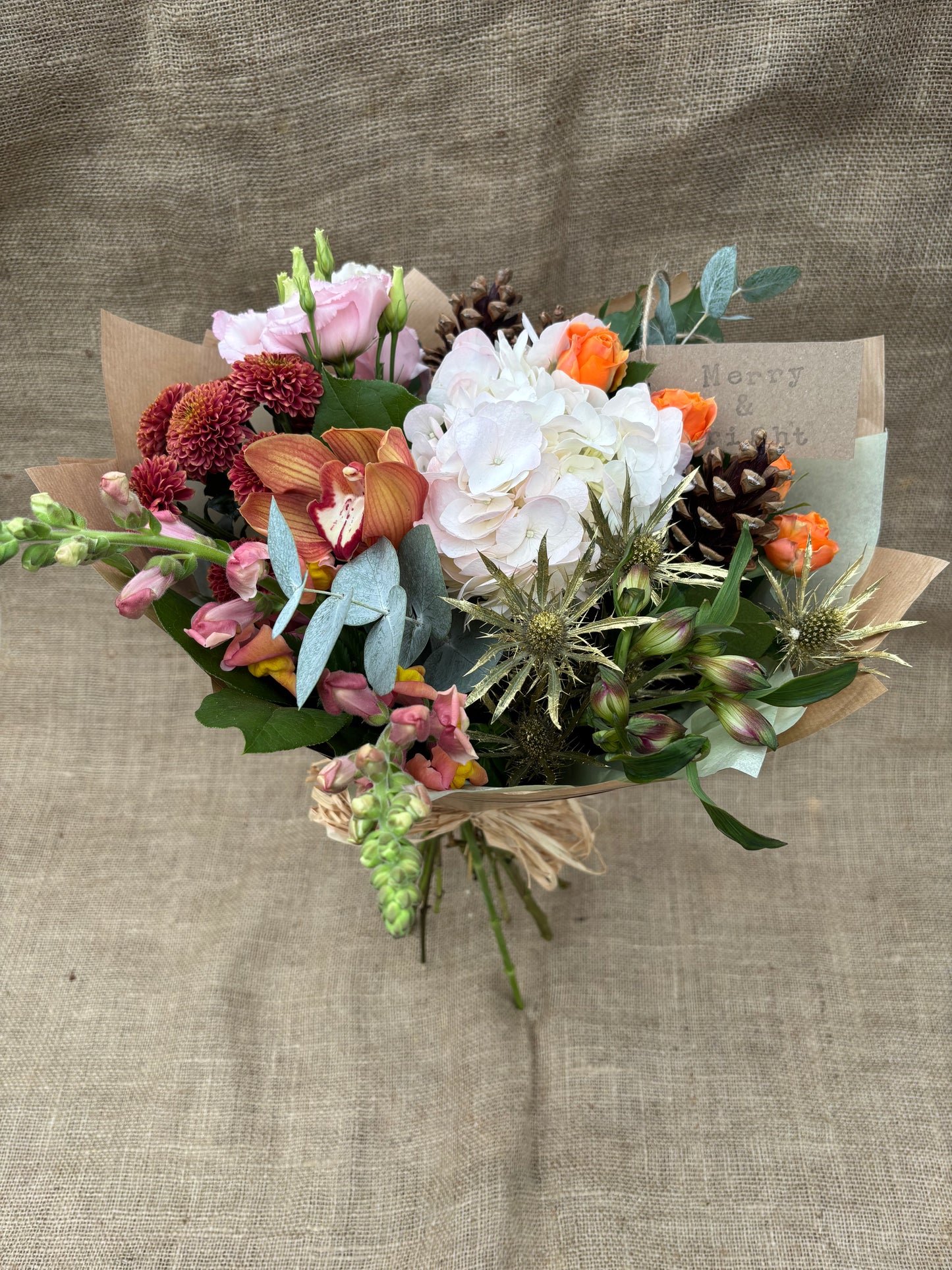 Festive hand tied bouquet