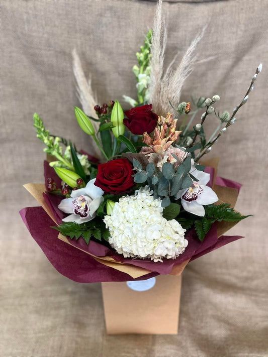 Red and White Pampas Delight