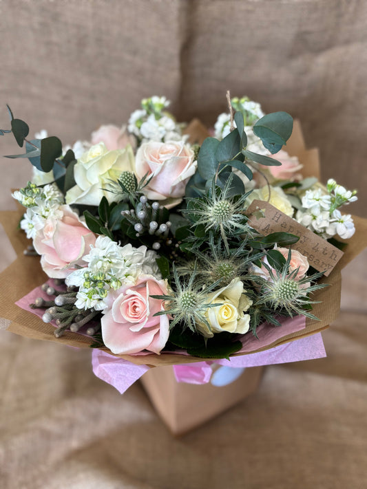 Soft Pink and White Roses